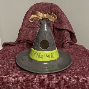 Rae Dunn “Tonight We Fly” decorative witch hat birdhouse.